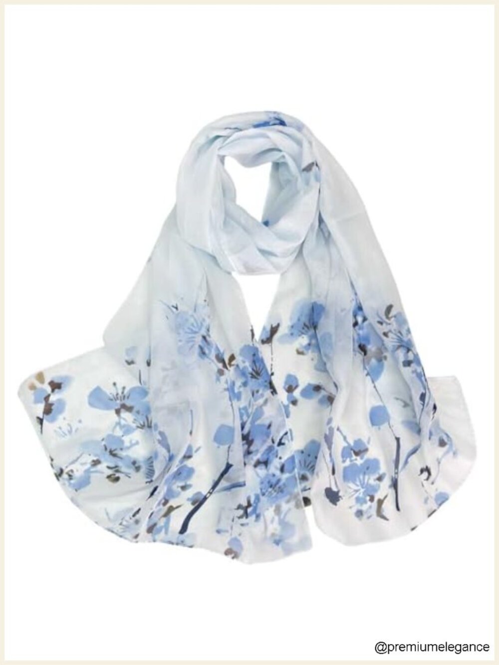 Women's Chiffon Floral Print Lightweight Fashion Scarf